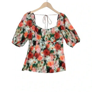 J. Crew Liberty Fabric Square Neck Hazy Days Floral Top Size 00
